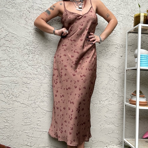 Dress Forum Brown Silky Maxi Dress - Picture 2 of 10